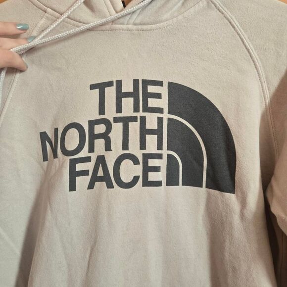 Women's The North Face White Printed Fleece Lined Pullover Hoodie Medium - Picture 3 of 5